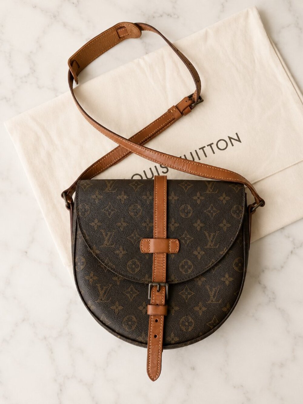 Louis Vuitton Monogram Chantilly GM Crossbody - Brown/Tan